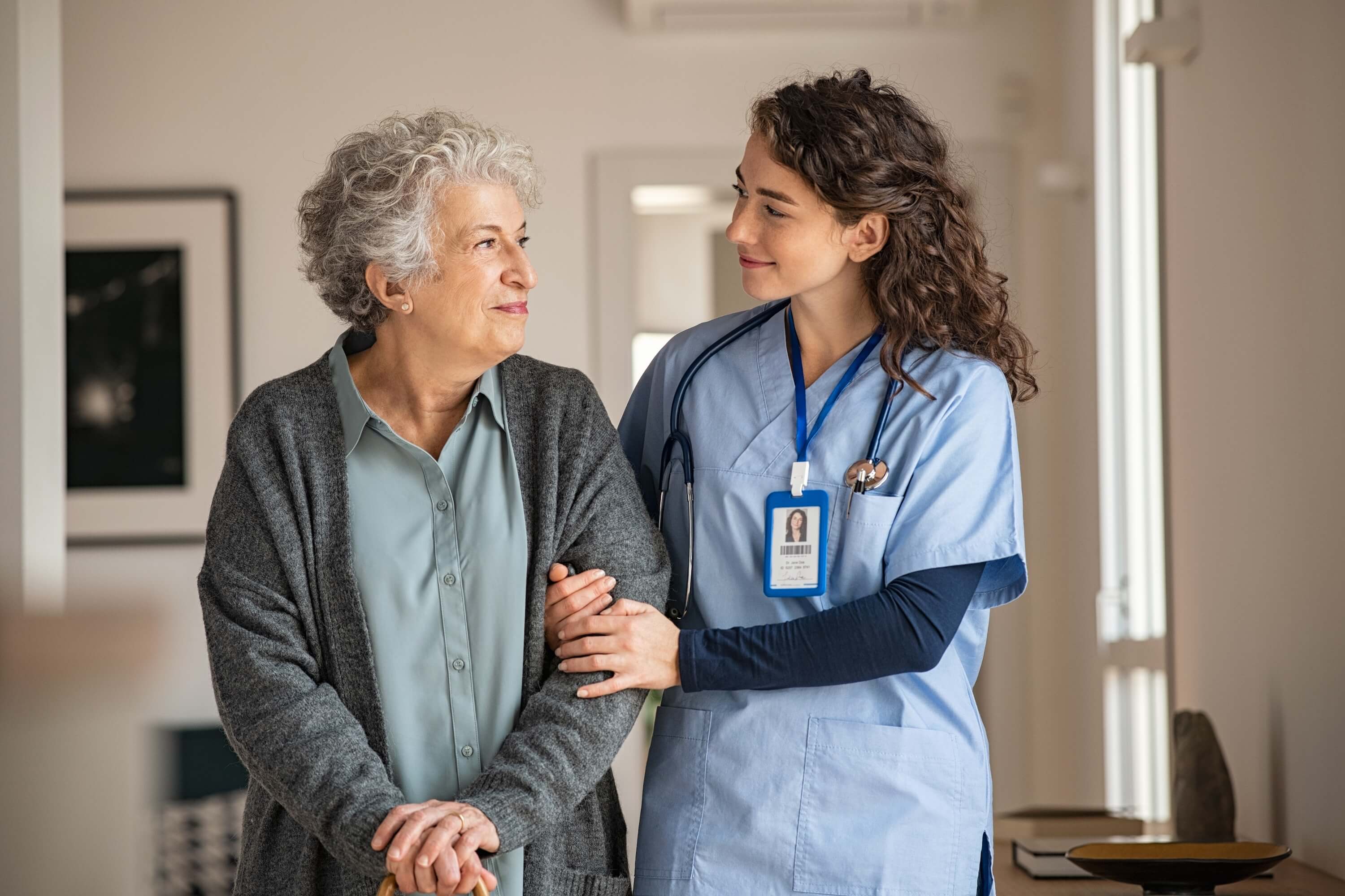 Nurse and an elderly patient