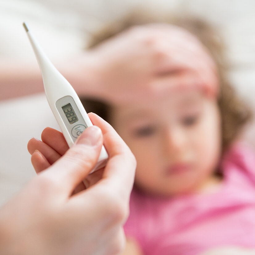 Photo of a child with a fever