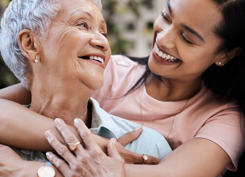 Photo of a mother and daughter embracing